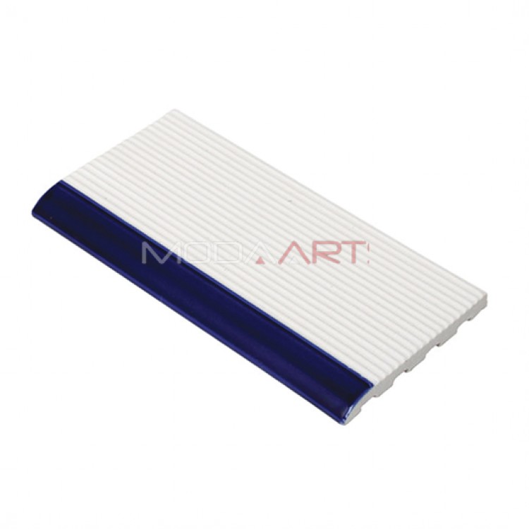 Kaymaz Çizgili Merdiven Kobalt 12x25x1,5cm